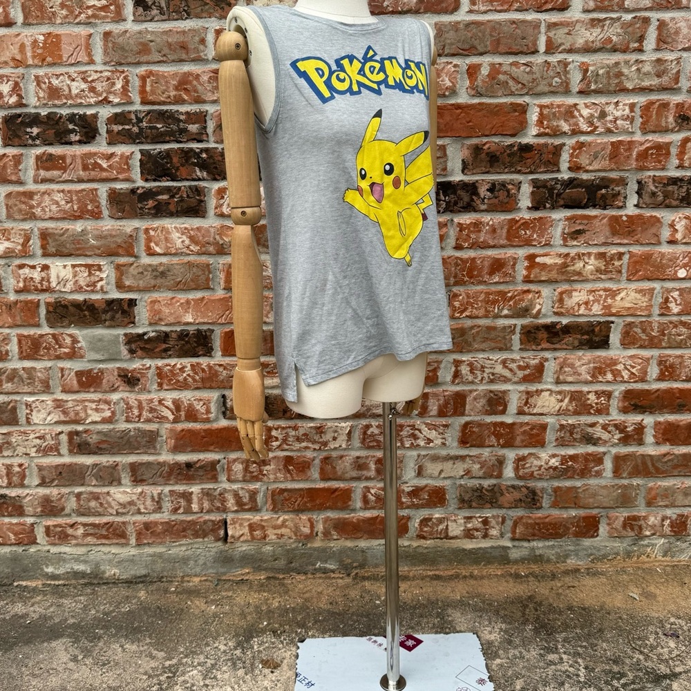Grey Pikachu Pokémon brand muscle tee / S / Excellent condition - Picture 8 of 11